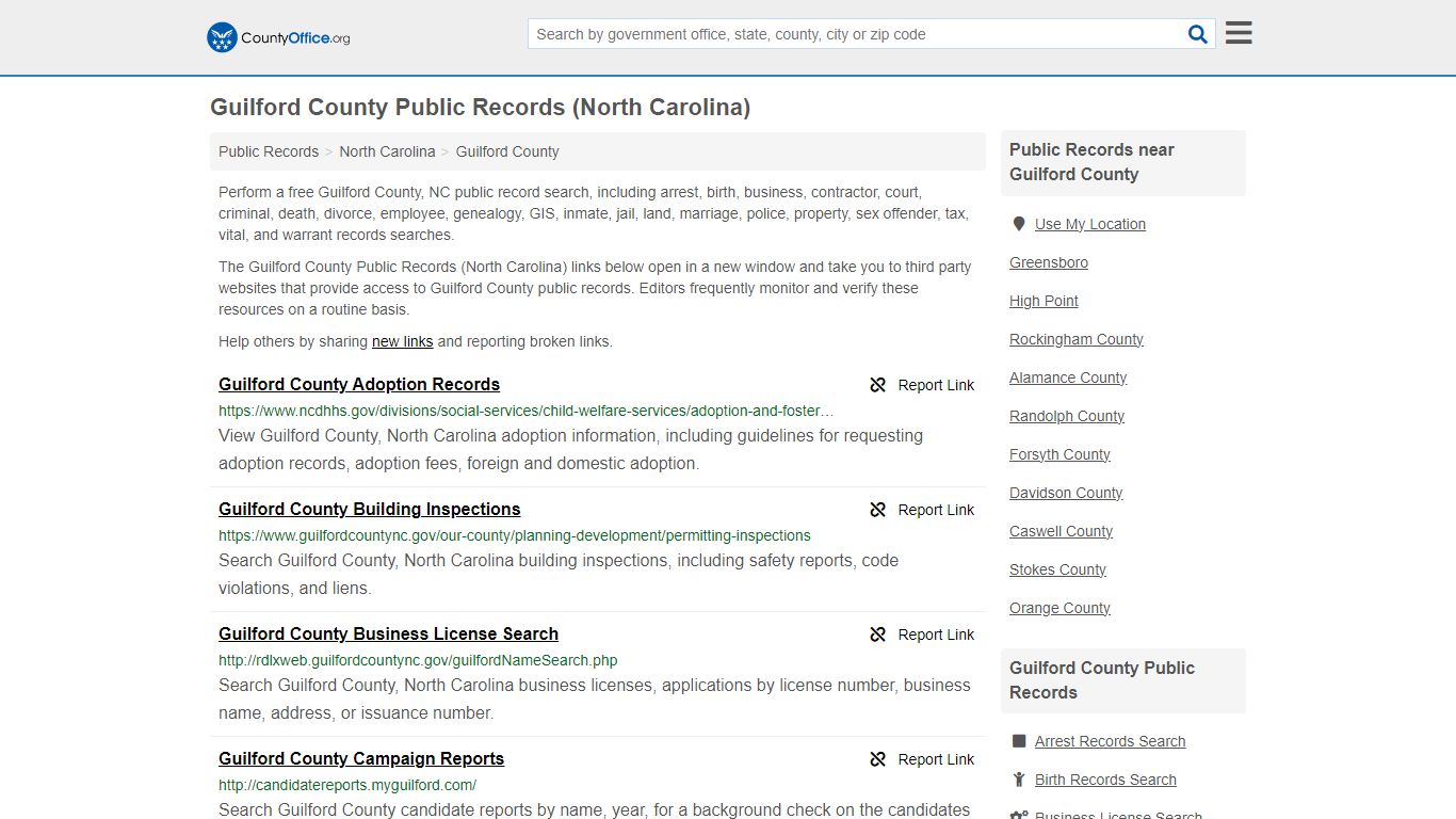 Public Records - Guilford County, NC (Business, Criminal, GIS, Property ...